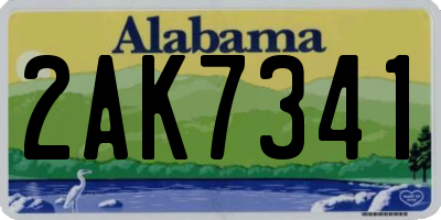AL license plate 2AK7341