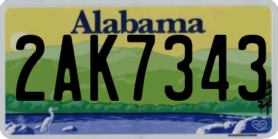 AL license plate 2AK7343