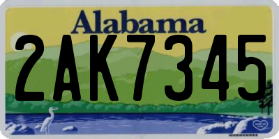 AL license plate 2AK7345