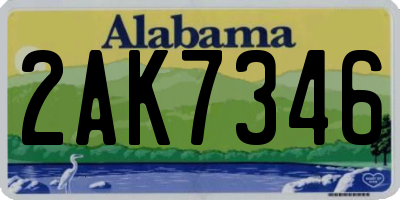 AL license plate 2AK7346