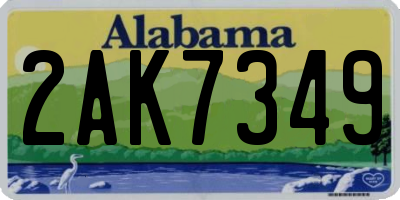 AL license plate 2AK7349