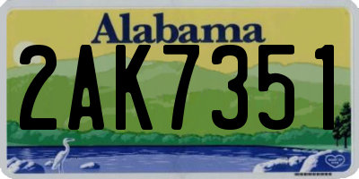 AL license plate 2AK7351