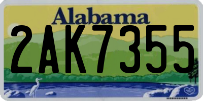 AL license plate 2AK7355
