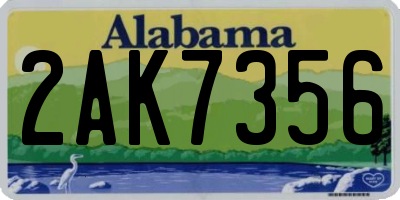 AL license plate 2AK7356