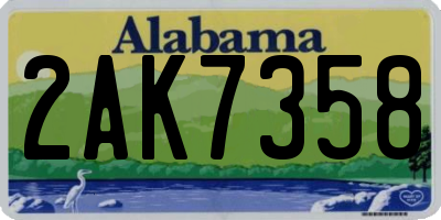 AL license plate 2AK7358