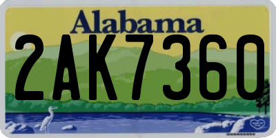 AL license plate 2AK7360