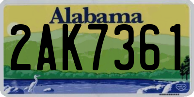 AL license plate 2AK7361