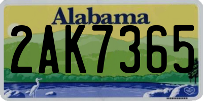 AL license plate 2AK7365