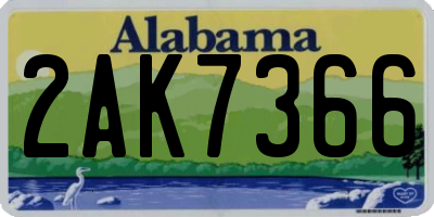 AL license plate 2AK7366