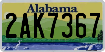 AL license plate 2AK7367