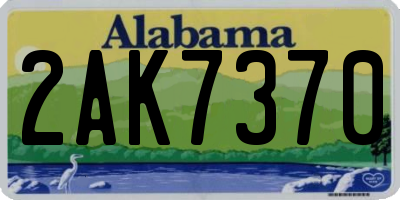 AL license plate 2AK7370