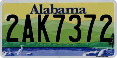 AL license plate 2AK7372