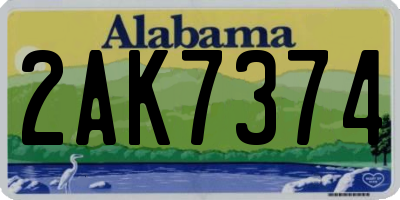 AL license plate 2AK7374