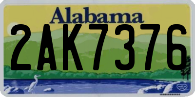 AL license plate 2AK7376