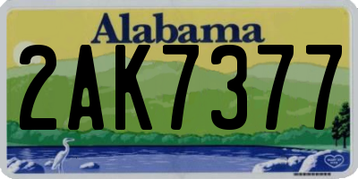 AL license plate 2AK7377