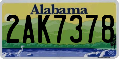 AL license plate 2AK7378