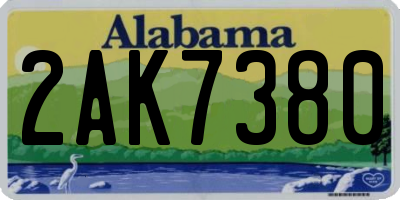 AL license plate 2AK7380