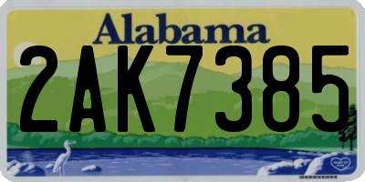 AL license plate 2AK7385