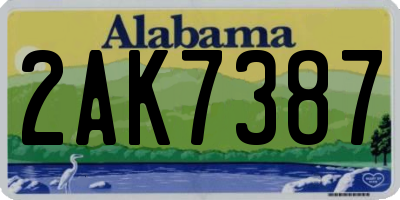 AL license plate 2AK7387