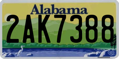 AL license plate 2AK7388