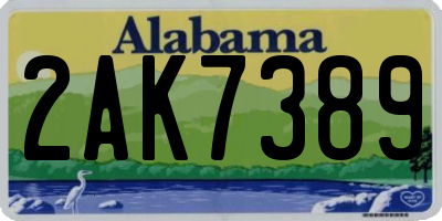 AL license plate 2AK7389