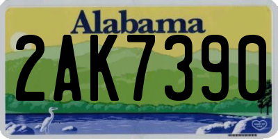 AL license plate 2AK7390