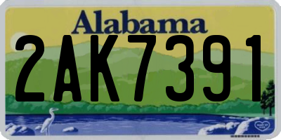AL license plate 2AK7391