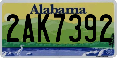 AL license plate 2AK7392