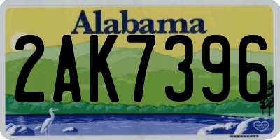 AL license plate 2AK7396