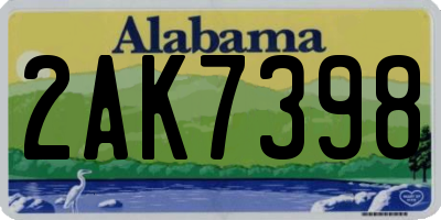 AL license plate 2AK7398