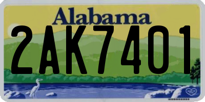 AL license plate 2AK7401