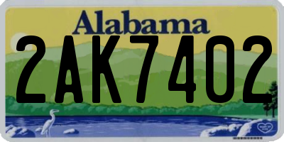 AL license plate 2AK7402