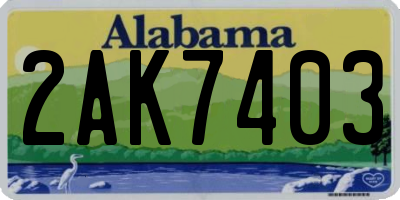 AL license plate 2AK7403