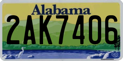 AL license plate 2AK7406