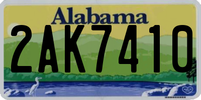 AL license plate 2AK7410