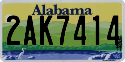 AL license plate 2AK7414