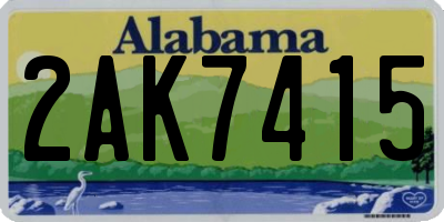 AL license plate 2AK7415