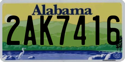 AL license plate 2AK7416