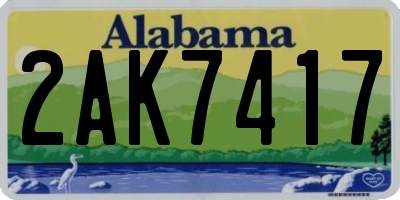 AL license plate 2AK7417