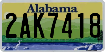 AL license plate 2AK7418