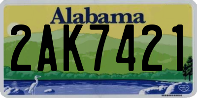 AL license plate 2AK7421