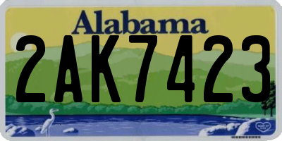 AL license plate 2AK7423