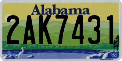 AL license plate 2AK7431
