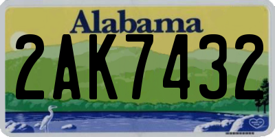AL license plate 2AK7432