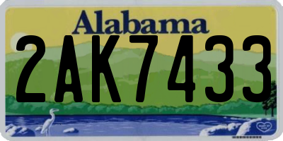 AL license plate 2AK7433