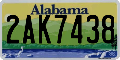 AL license plate 2AK7438