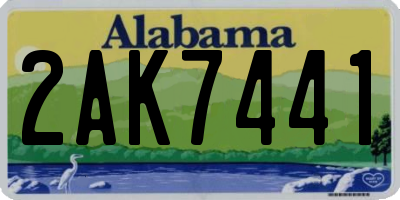 AL license plate 2AK7441