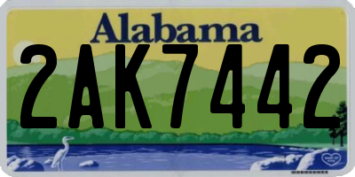 AL license plate 2AK7442