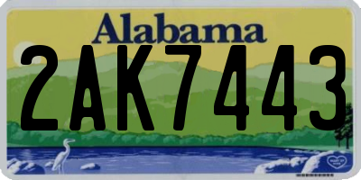 AL license plate 2AK7443