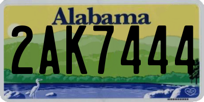 AL license plate 2AK7444